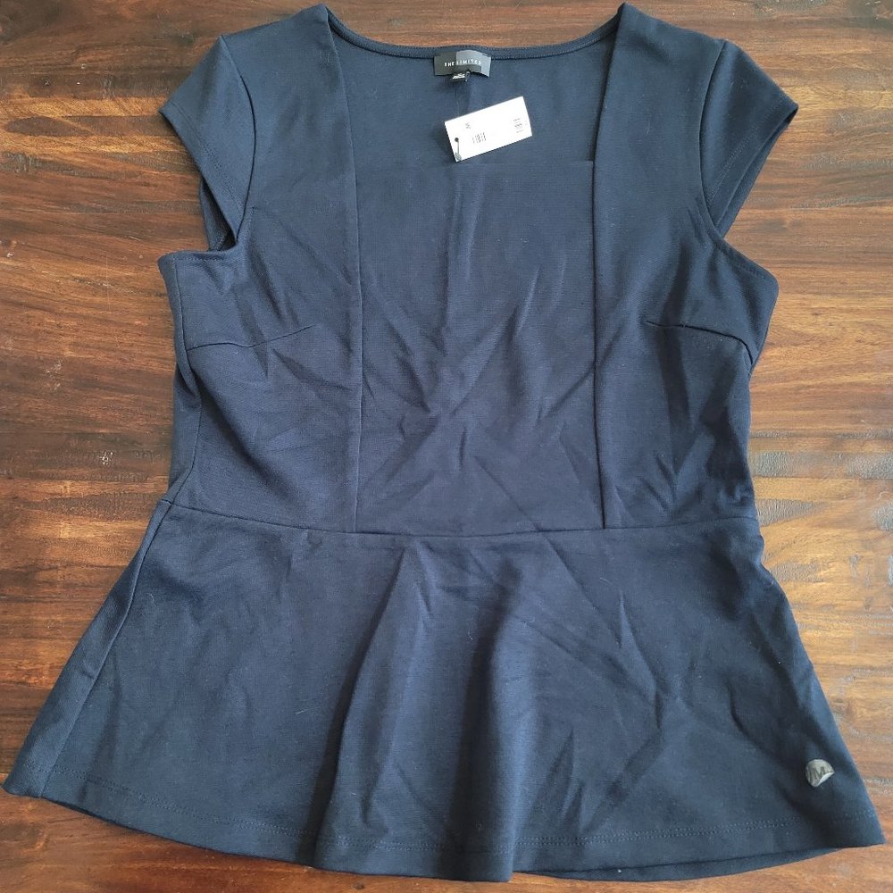 NWT The Limited Navy Peplum Top